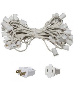 CL15107 E17-C9 Light Stringer, 50' Length, 12" Spacing, WHITE Wire